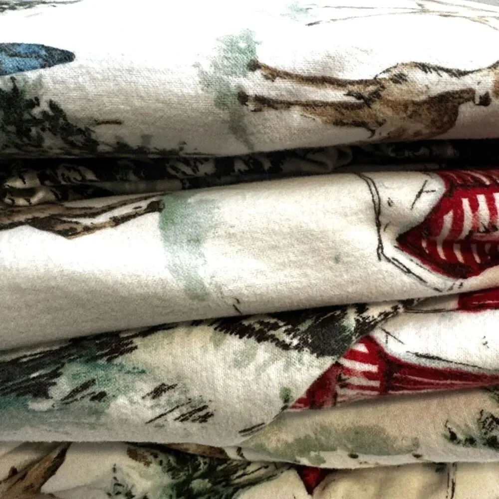 Cuddledown 100% Cotton Flannel Full Size Flat/Fitted Sheet Set (No Pillow Cases)